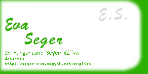 eva seger business card